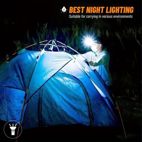 2 stk. LED Camping Hodelykt Justerbar Vinkel USB Oppladbar Head Lamp 2pcs