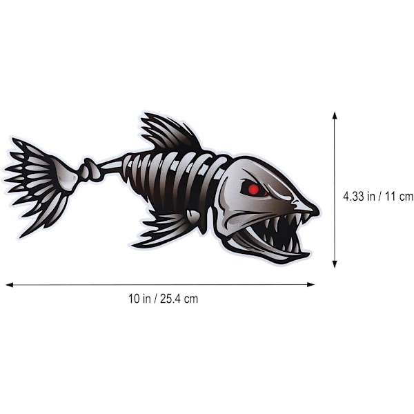 Bilklistermærke, Skelet Fiskeben Vinyl Decal Klistermærke Kajak Fiskeri