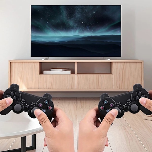 M8 Videospelskonsol 32/64G 2.4G Dubbel Trådlös Handkontroll Spelkonsol 4K HD Lite Inbyggd 10000 Spel Retrospel För PS1/MAME Only 2 handles