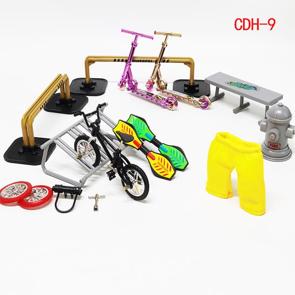 Scooter Finger Skateboard Sæt - Mini Skatepark i Legering | Legetøj til børn 【CDH-8】
