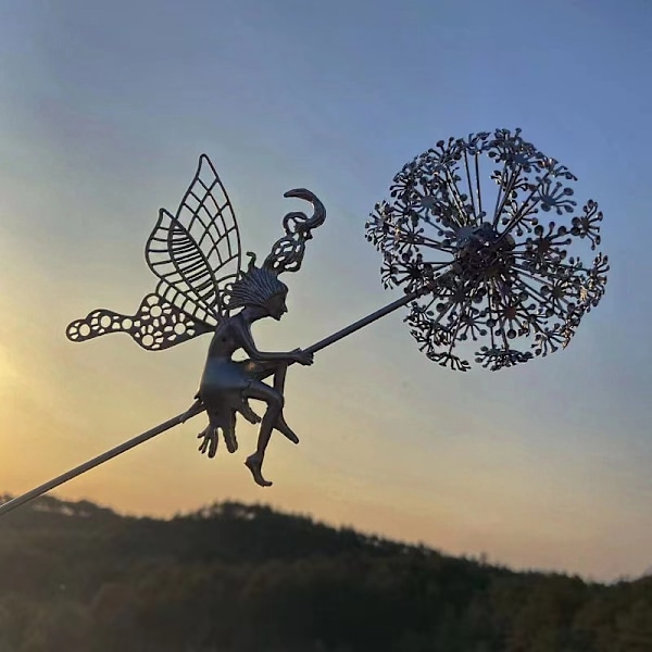 Dansende Fe Mælkebøtte Statue Ornament Pæle{HH} Upgrade model H1
