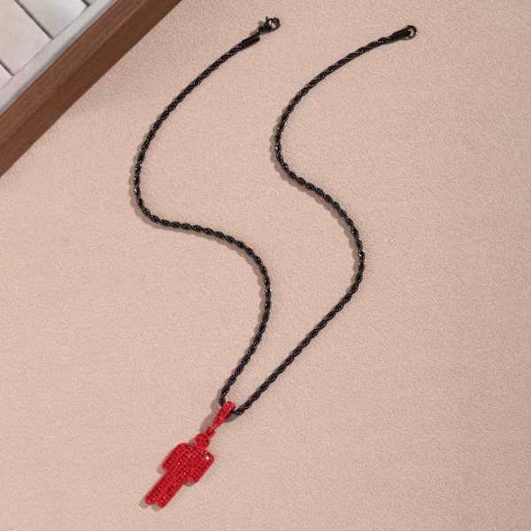 Sarjakuva kevyt ylellinen vino pää roisto zirkon riipus miesten hip hop trendi solisluuketju White Single Pendant
