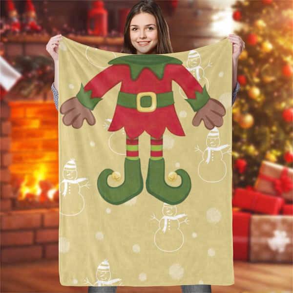 Julklappsfilt Roligt Tryck Festival Dekorativ Filt
