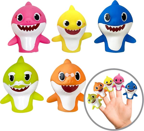 Baby Shark fingerdockor, 5-pack, 1:a generationen