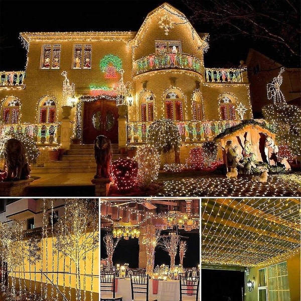 Fairy Lights 20m 200 Led julbelysning inomhus utomhus 8 lägen