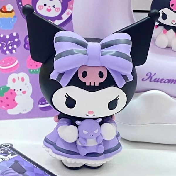 Sanrio Lucky Kuromi blind box Internetkändis ny Kuromi skrivbordsdekorationer pojkar och flickor dockor lucky series hel låda 6 utan dubblering