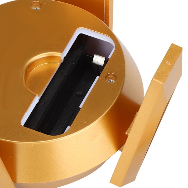 Roterande Solenergi Multifunktionell Klocka Telefon Smycken Display Sminkhållare Ställ (Guld)
