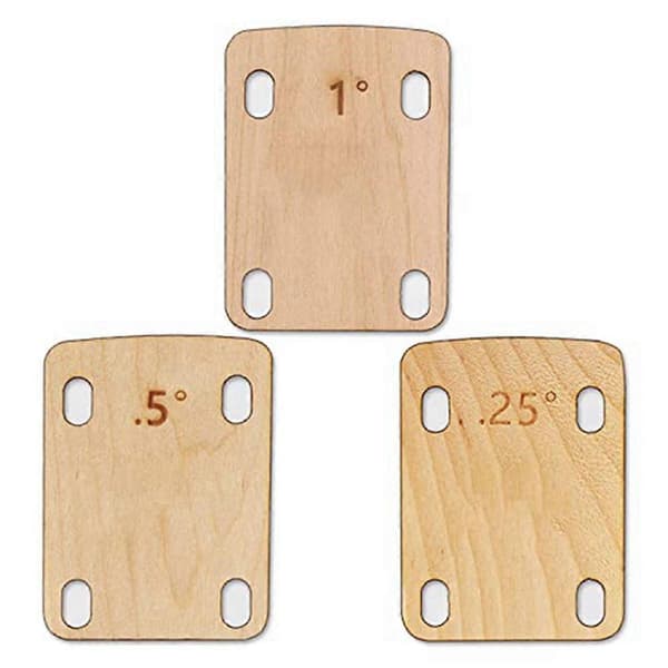 9 Pcs Guitar Neck Shims, Solid Maple Wood Guitar Neck Protector 0.25, 0.5 and 1 Degree Guitar