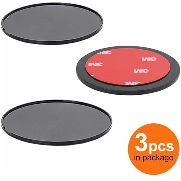 3 kpl itseliimautuva kojelautakiinnike (86 mm) Itseliimautuva kiinnityslevy 3M-liimalla GPS-telineille, autopuhelintelineille, satelliittinavigointilaitteille