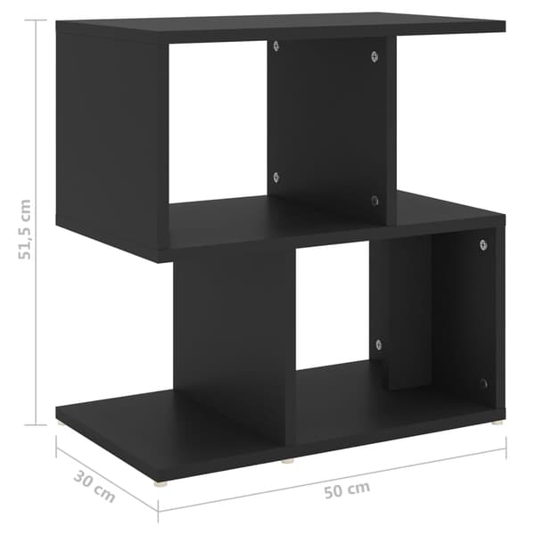 vidaXL Bedside table 2 pcs black 50x30x51.5 cm engineered wood Svart black