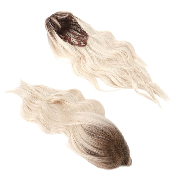 Gradient Blond Brun Lang Krøllet Paryk Kvinder Varmebestandig Syntetisk Paryk med Pandehår til Cosplay Fest 0.4