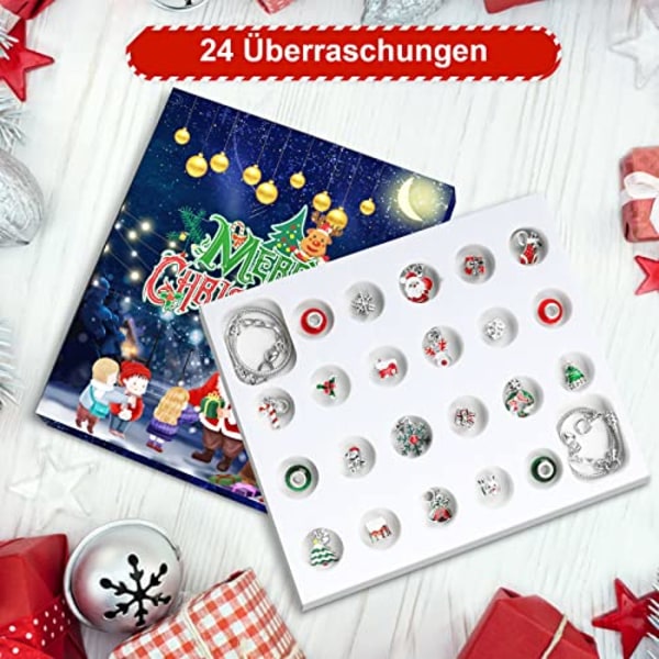 Adventskalender 2023 Barn Flickor Julkalender 24 Stycken Armband Smycken Hantverk Presenter 1