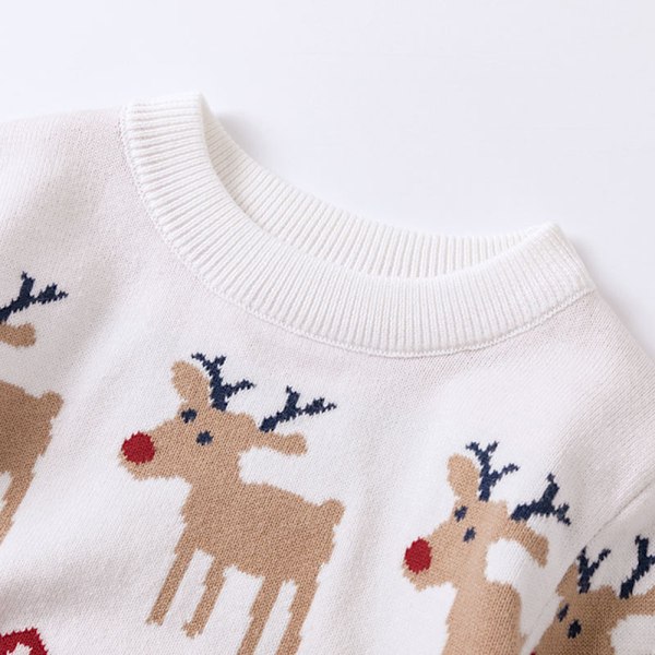 Julegenser Barneklær Langermet Skjorte Strikket Genser Cardigan Juleantrekk Snødress Småbarn Baby Vår Hjort Topper for Vinter