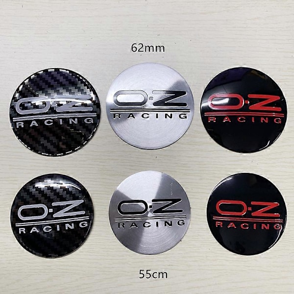 4 kpl/erä 55 mm 62 mm Auton muotoilu Pyörän keskiökupin suojus Tarra Hiilikuitu Navan suojus Tarra OZ Racing Emblem Merkki OZ M582 M595|Autotarrat| 3 3 55mm for M582