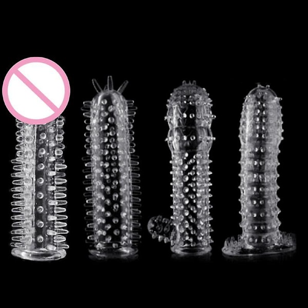 Krystallhylse Silikon Neglekondomer for Menn Forsinkelse Sett Deksel Par Leker for A