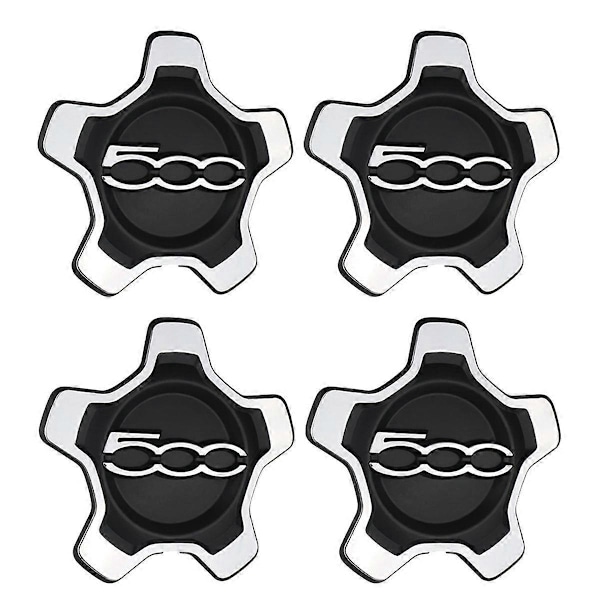 4 stk. Bilhjulsenterkopper 6AN69LXHAA 735626312 for 500X 2016-2022 Støvdeksel Biltilbehør Black Silver