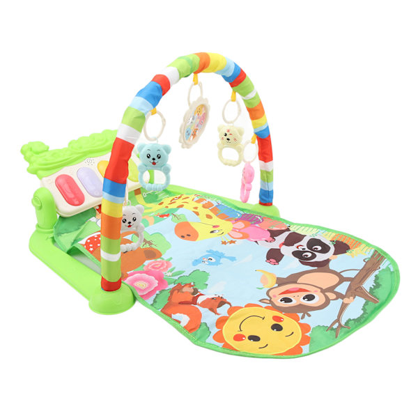 Musikaliskt Babygym Lekmatta Batteridriven Musikalisk Aktivitets Baby Lek Piano Gym för Baby Nyfödd Småbarn Spädbarn Grön