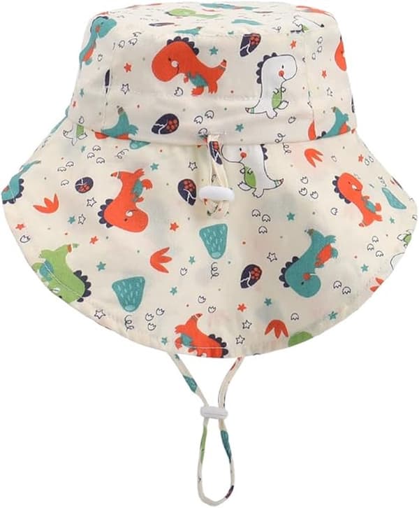 Baby Solhatt UPF50+ UV-skydd Bomull Justerbar Bred Brätte Barn Sommar Strandhatt