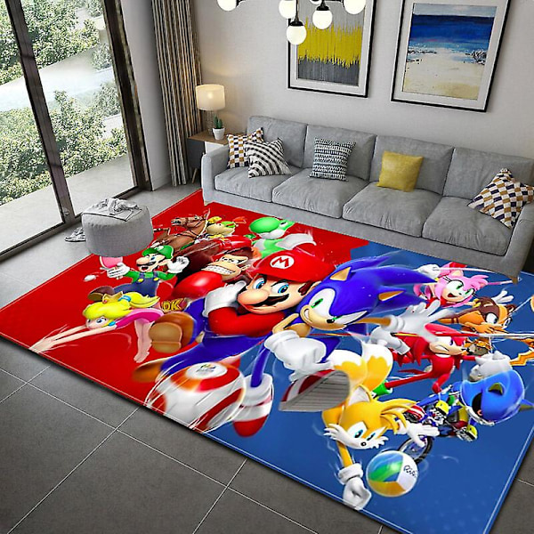 3D Sarjakuva Super Mario Painettu Olohuone Makuuhuone Matto Ryömivä Lattiamatto 2 2 40X60cm