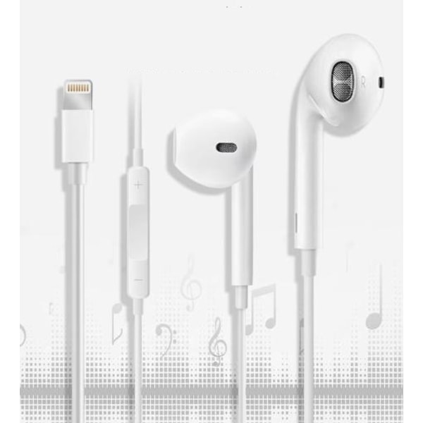 Originala Äkta Apple Trådbundna Hörlurar för iPhone 7/8/X11/12/13/14 - Lightning Hörlurar{HH}