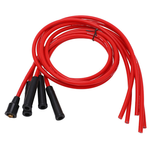 High Performance Red Silicone Ignition Cable Set 1m 8mm for 4-Cylinder Car
