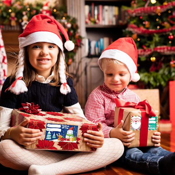 500 st julgåvor - Presentkort för julklappar - Julklappar till kvinnor, män, barn - Julinpackning Jul (7,5 x 4 cm)