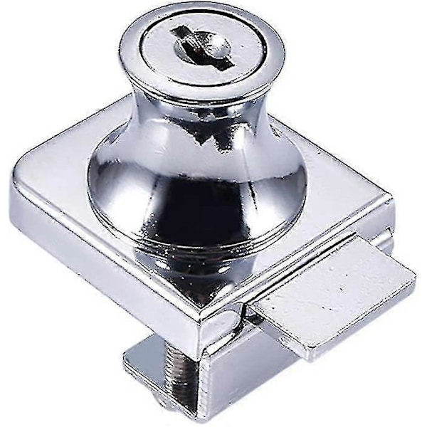 Lasioven lukko, kromiteräslukko, lasioven lukko, lukko lasioville, vitriinilukko, lasiovelle 5-8 mm, poranterä ja 2 avainta