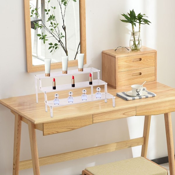 Akryl display stand 3-lags stige display hylde udstillingsvindue til actionfigurer cupcakes dessert slik display-WELLNGS 30