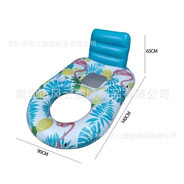 Oppustelig vand ananas flydende seng, soldrevet, lysende blue 140*90*65CM