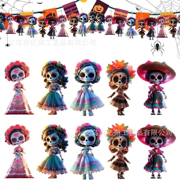 10 gotiske træ-Halloween-dekorationspynt til fest, håndværk og boligindretning 20pcs