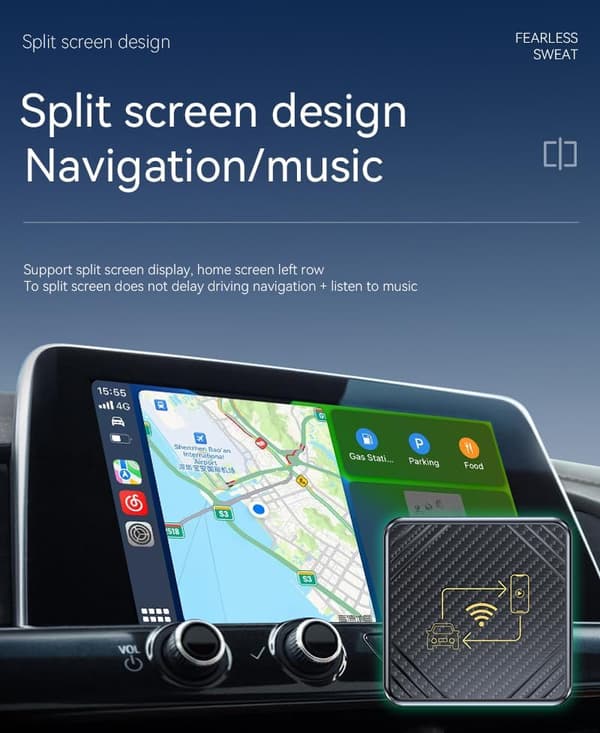 2025 2-i-1 Trådlös CarPlay Android Auto Adapter Bilspel USB A USB C Förlängningskabel Plug Play Kompatibel med iOS 10 Android 11 Låg Latens