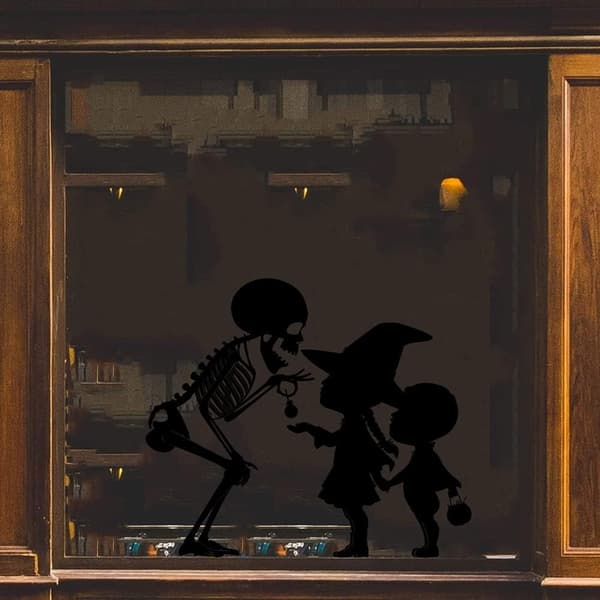 Halloween Party Decoration Skull and Kids Window Sticker 1pc