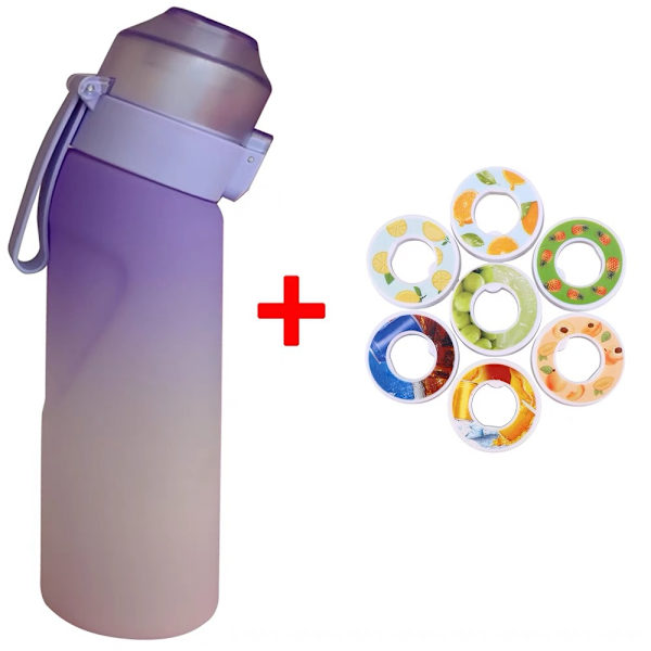 Air Water Up Flaska/Smaksatt Vattenflaska - 650 ml - 7 poddar inkluderade - Camping Spo{HH} Gradient purple