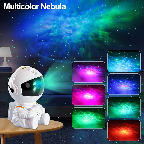 Sidde Natlys / Galaxy Lampe - Galaxy Projektor Nepula med Fjernbetjening