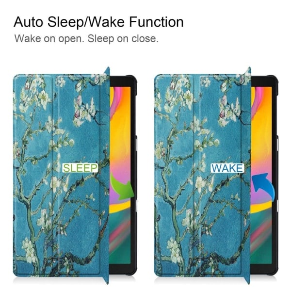 Slim Fit -kotelo Samsung Galaxy Tab A 10.1 2019 - Malli: Puu kukkien kanssa