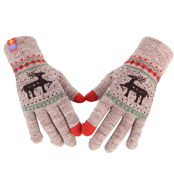 Julhandskar Vinterstickade Varma Handskar för Kvinnor & Flickor