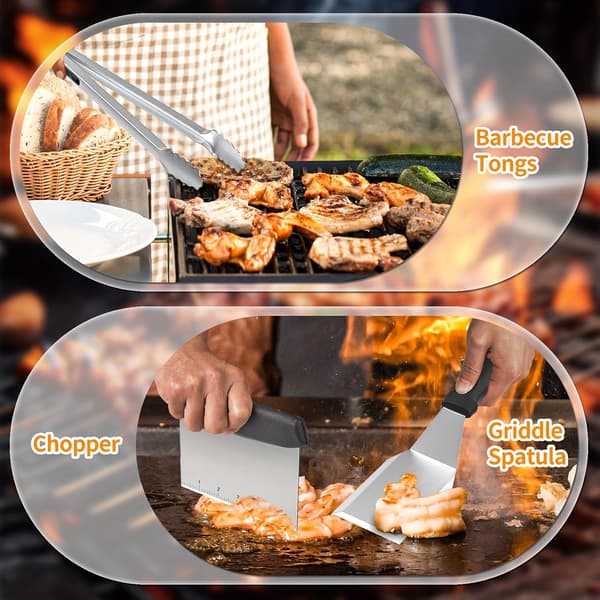 Present Set Nyckelring 3-delars Elegant Fest Jul Födelsedag Män Kvinnor Presentförpackning Hem Dekoration Perfekt Lätt Presentval 17-piece grill tool set