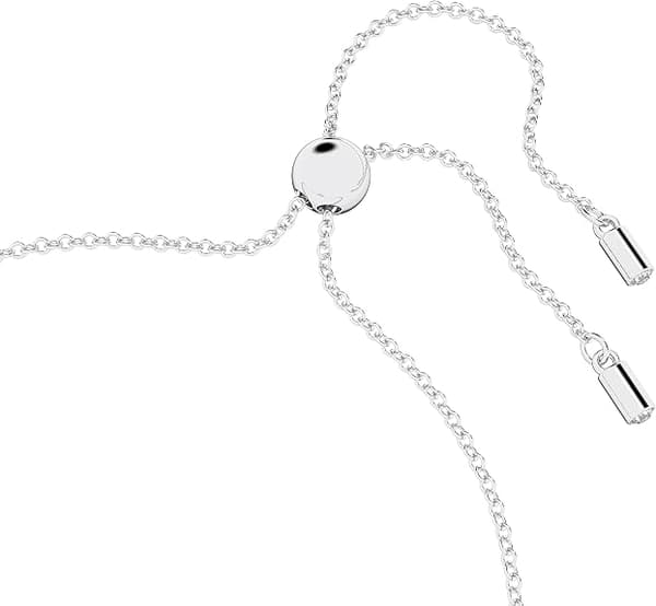 Justerbart hjerteformet armbånd for kvinner 28cm hvitt gullbelagt