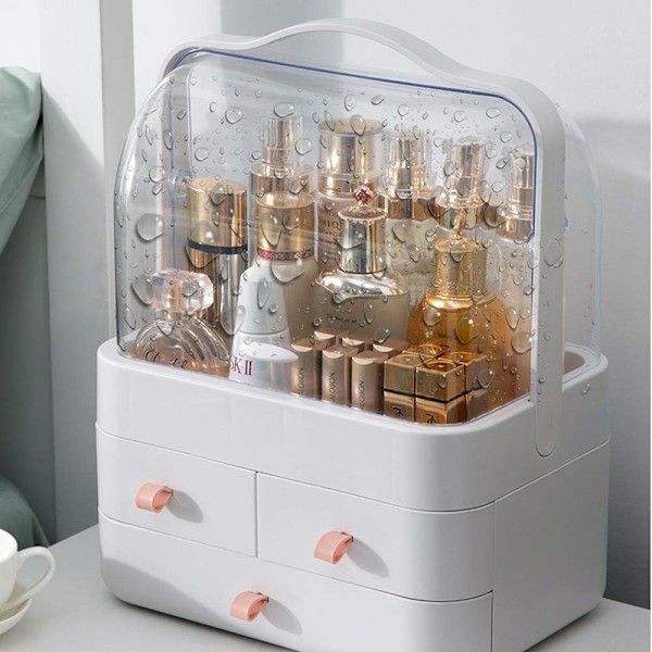 Makeup Organizer Opbevaring med 3 Anti-Støv Skuffer Organizer til M