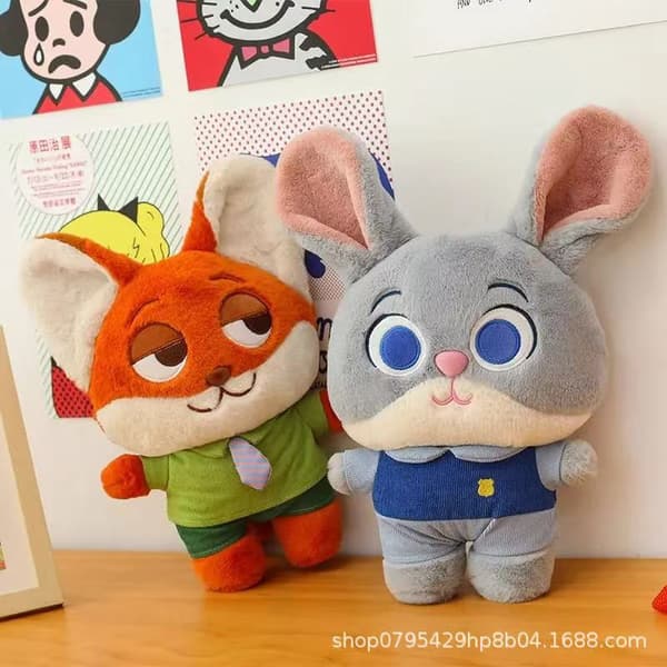 Zootopia Kosedyr - Nick & Judy | Koselige Rev & Kanin | Perfekt Bursdagsgave Nick (Standing Version) 40cm
