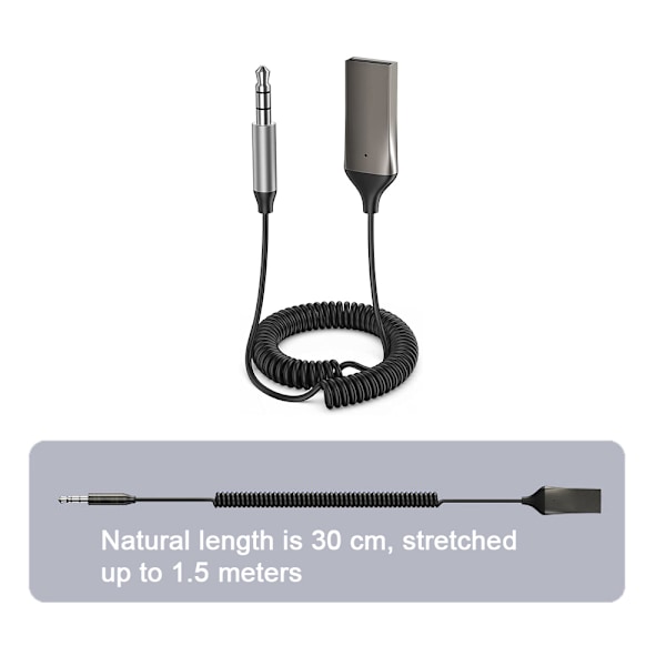 Bluetooth Aux -sovitin Bluetooth-autovastaanotin USB Handsfree -autosarja Audiovastaanotin sisäänrakennetulla mikrofonilla autokaiuttimille ja kotiteatterille