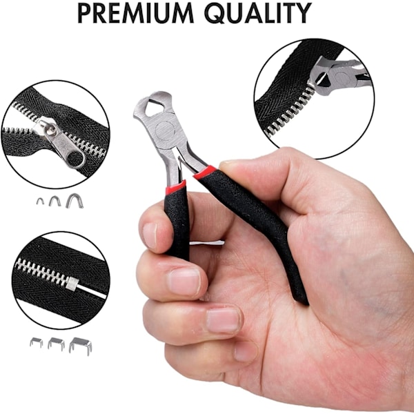 Sæt, 85 dele lynlås reparationssæt, 3 mm, 5 mm, 8 mm metal lynlåse - Perfekt{hh}
