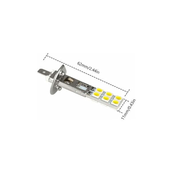 4 stk LED H1 LED 12V 6000K Hvit 55W LED Bil Tåkelys Kjørelys LED Frontlyspære