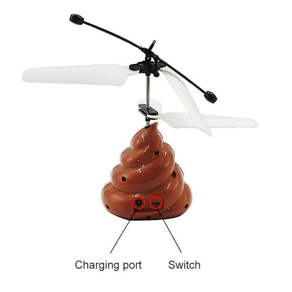 Käsikäyttöinen Lentävä Kakka RC Lentokone Mini Induktio Ripustus Kaukosäädin Lentävä Drone Db