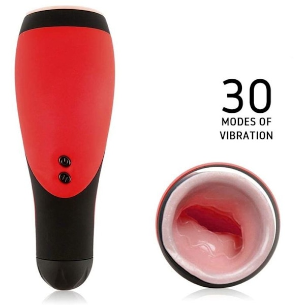Automatisk Manlig Onanerare 30 Vibrationer Hands Free Djup Hals Onanikopp med Blowjob Ficka text1{HH}