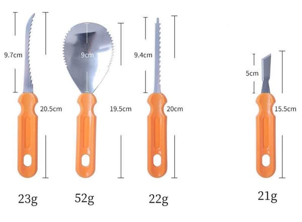 7 stk Halloween gresskarutskjæringsverktøy barn gresskarutskjæringssett oransje orange 7pcs