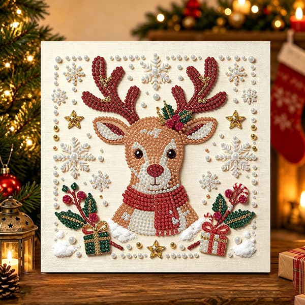 30x30 Diamantmaling Juleperle DIY Håndlavet Rhinstensdekorationssæt (size 37X37cm) MS3303