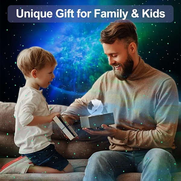 Sidde Natlys / Galaxy Lampe - Galaxy Projektor Nepula med Fjernbetjening