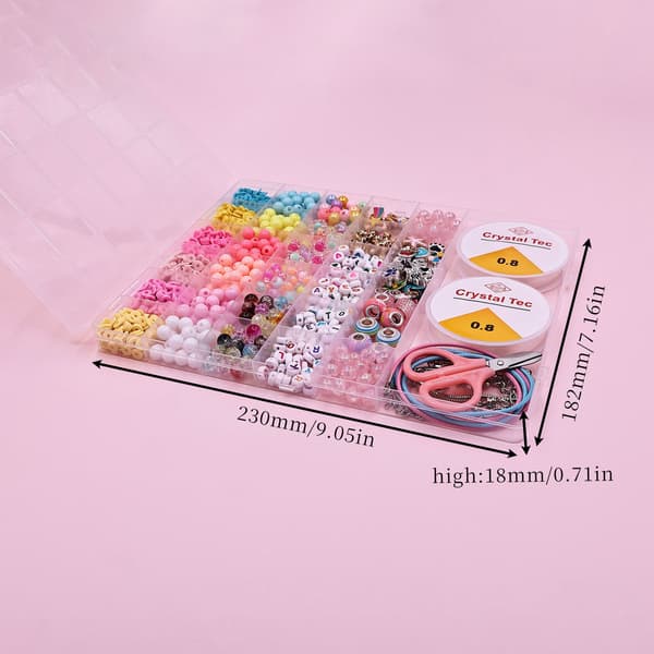 Makron Krystal Børneperle DIY Sæt Armbånd Perler Smykkesæt Approximately 1200pcs
