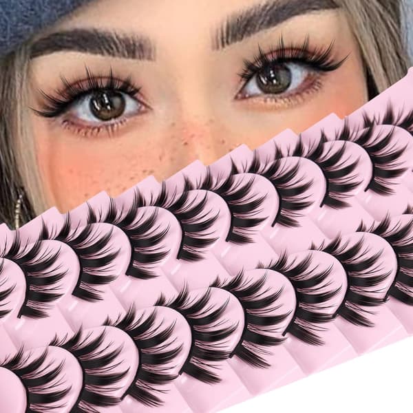 10 Pairs Anime Eyelashes Thick Cosplay Manga Eyelashes Natural